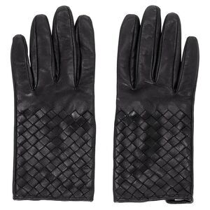 Bottega Veneta Intrecciato Gloves in Black Leather
